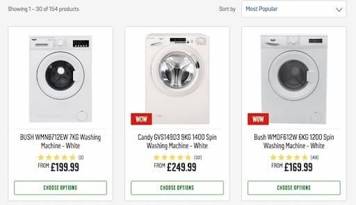 bush wmdf612w 6kg 1200 spin washing machine white